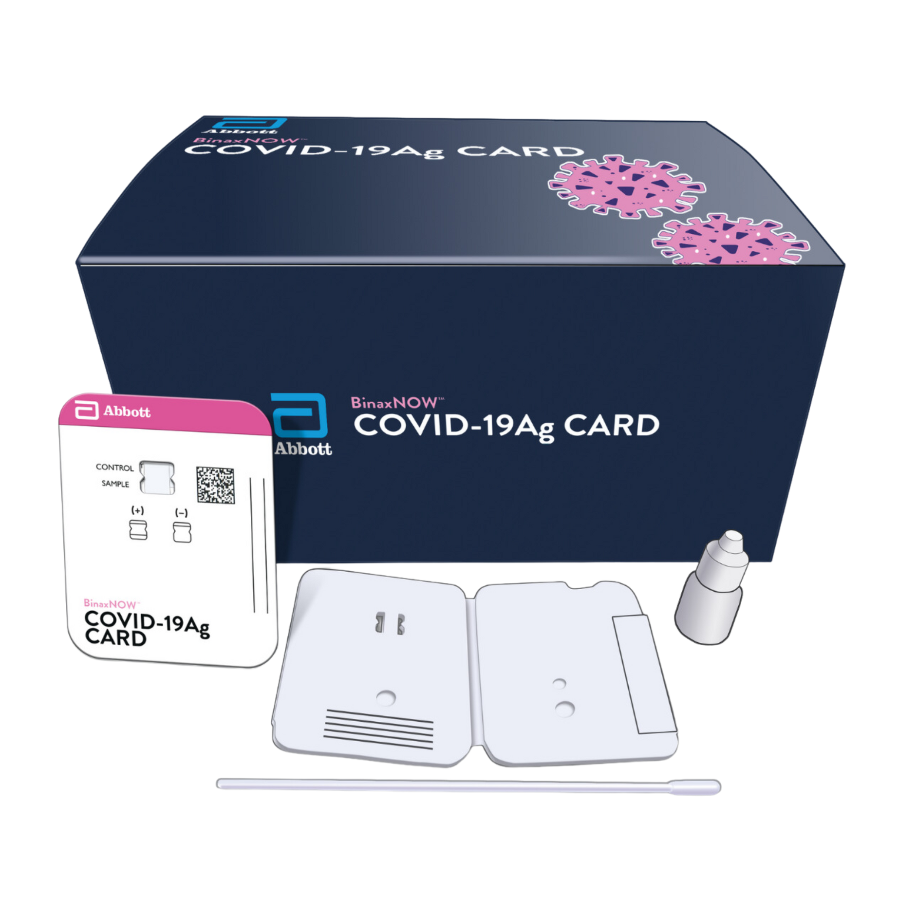 BinaxNow Covid-19Ag Card Test box and It's components