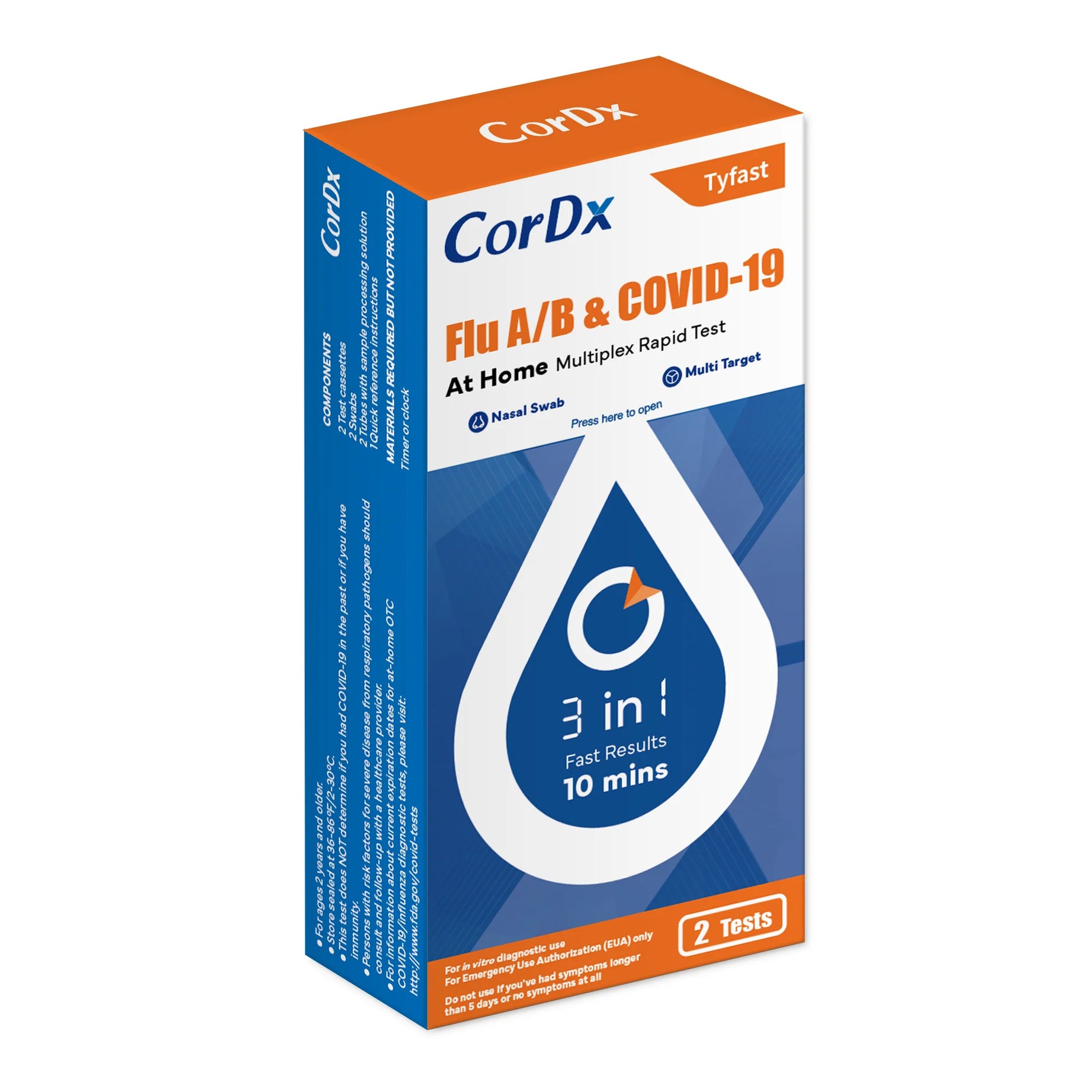 CorDx TyFast Combo - At Home Multiplex Rapid Test