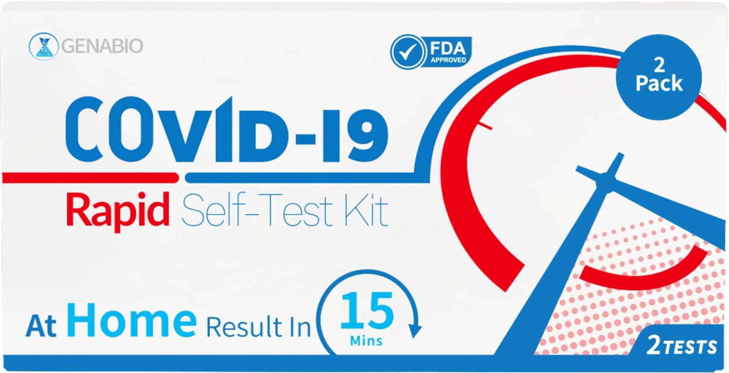 Genabio COVID-19 Test 2 Pack Rapid Self-Test Kit, Home Test 2 Pack