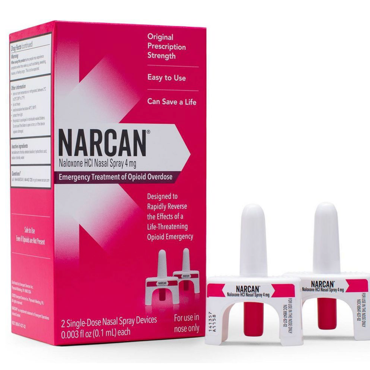 NARCAN (Naloxone) Nasal Spray 4mg Single Dose Opioid Overdose Emergenc ...